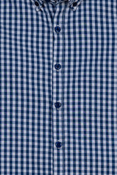 White & Navy Boy's Checkered Shirt